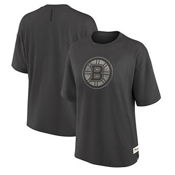 Women's Fanatics Charcoal Boston Bruins Oversized Elements Raw Edge Future Ground T-Shirt