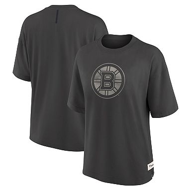Women's Fanatics Charcoal Boston Bruins Oversized Elements Raw Edge Future Ground T-Shirt