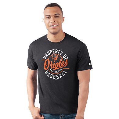 Men's Starter Black Baltimore Orioles Prime Time Property Of T-Shirt