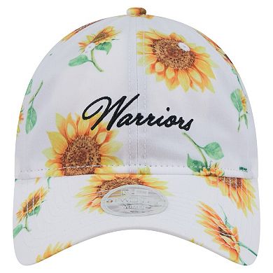 Women's New Era White Golden State Warriors Adventure Flower 9TWENTY Adjustable Hat