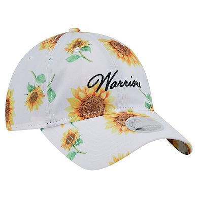 Women's New Era White Golden State Warriors Adventure Flower 9TWENTY Adjustable Hat