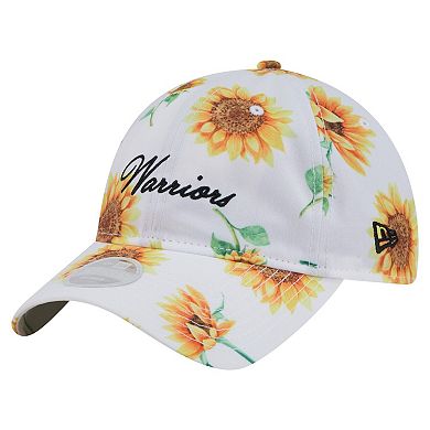Women's New Era White Golden State Warriors Adventure Flower 9TWENTY Adjustable Hat