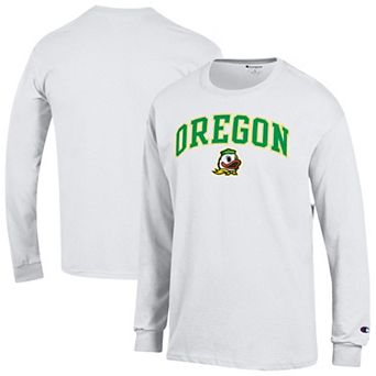 Men's Champion White Oregon Ducks Arch Over Logo Long Sleeve T-Shirt