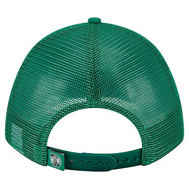 Men's New Era Kelly Green Boston Celtics Minimalist A-Frame 9FORTY Trucker Hat