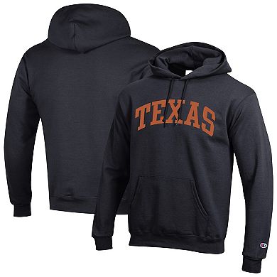 Men's Champion Black Texas Longhorns Basic Arch Fleece Pullover Hoodie