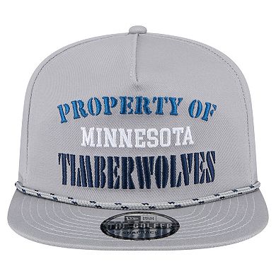 Men's New Era Gray Minnesota Timberwolves Throwback Property Of Golfer Snapback Hat