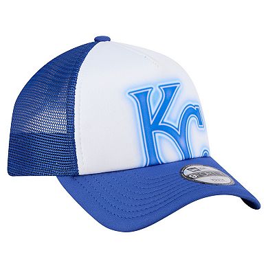 Toddler New Era White/Royal Kansas City Royals Painted A-Frame 9FORTY Trucker Adjustable Hat
