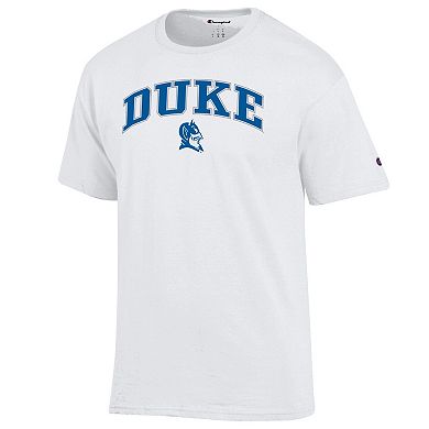 Men's Champion White Duke Blue Devils Arched Logo T-Shirt