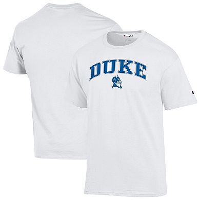 Men's Champion White Duke Blue Devils Arched Logo T-Shirt