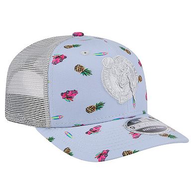 Men's New Era Light Blue/Gray Boston Celtics Adventure Aloha Pattern 9SEVENTY Stretch-Snap Hat