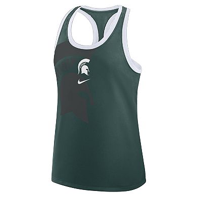 Women's Nike Green Michigan State Spartans Primetime Tri-Blend Racerback Tank Top