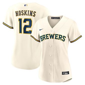Women's Nike Rhys Hoskins White Milwaukee Brewers Home Replica Jersey