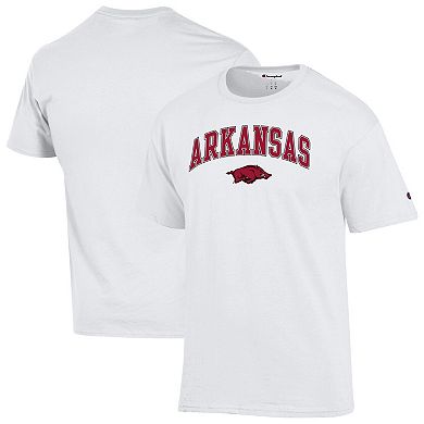 Men's Champion White Arkansas Razorbacks Arched Logo T-Shirt
