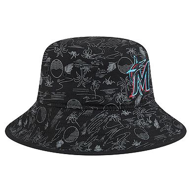 Youth New Era Black Miami Marlins 2025 Spring Training All Over Print Bucket Hat