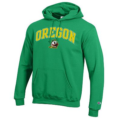 Men's Champion Kelly Green Oregon Ducks Arched Logo Fleece Pullover Hoodie