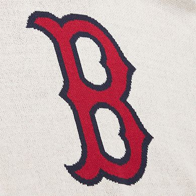 Men's Mitchell & Ness Cream Boston Red Sox Retro Pullover Sweater