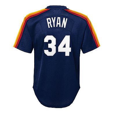 Toddler Mitchell & Ness Nolan Ryan Navy Houston Astros Throwback Mesh Batting Practice Jersey