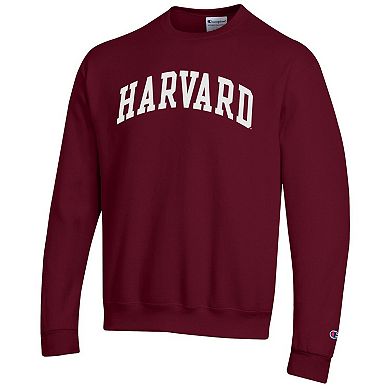 Men's Champion Crimson Harvard Crimson Basic Arch Fleece Pullover Sweatshirt