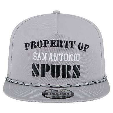 Men's New Era Gray San Antonio Spurs Throwback Property Of Golfer Snapback Hat