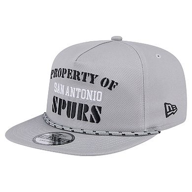 Men's New Era Gray San Antonio Spurs Throwback Property Of Golfer Snapback Hat