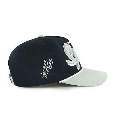 Men's '47 Black/Silver San Antonio Spurs Dropshadow Rope Hitch Adjustable Hat