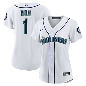 Women's Nike White Seattle Mariners #1 Mom Home Replica Jersey
