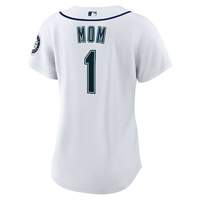 Women's Nike White Seattle Mariners #1 Mom Home Replica Jersey