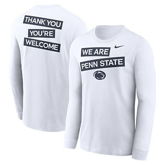 Men's Nike White Penn State Nittany Lions Two-Hit Classic Location Long Sleeve T-Shirt