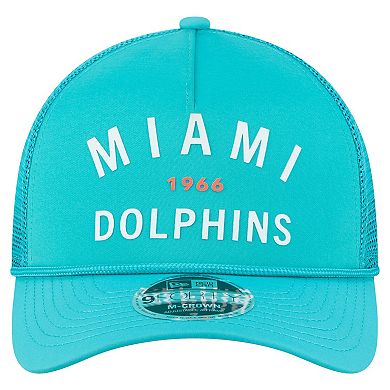 Men's New Era Aqua Miami Dolphins Active Minimalist M-Crown A-Frame 9FORTY Adjustable Hat