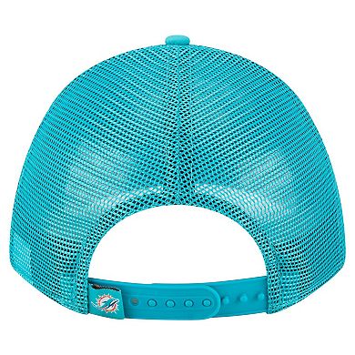 Men's New Era Aqua Miami Dolphins Active Minimalist M-Crown A-Frame 9FORTY Adjustable Hat