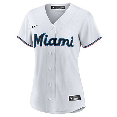 Women's Nike White Miami Marlins #1 Mom Home Replica Jersey