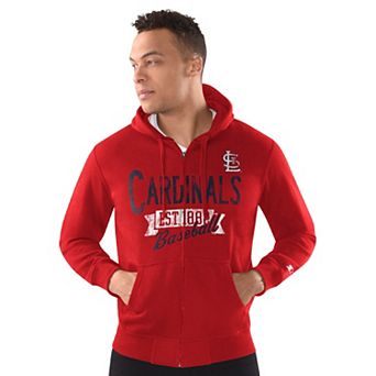 Men's Starter Red St. Louis Cardinals Distressed Full-Zip Hooded Jacket