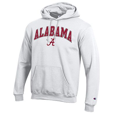 Men's Champion White Alabama Crimson Tide Arch Over Logo Pullover Hoodie