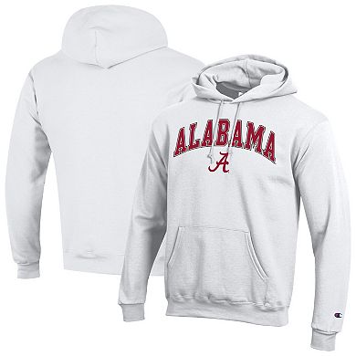 Men's Champion White Alabama Crimson Tide Arch Over Logo Pullover Hoodie
