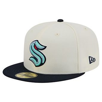 Men's New Era White Seattle Kraken Chrome Two-Toned 59FIFTY Fitted Hat