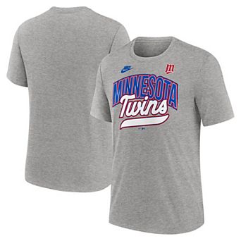 Men's Nike Heather Gray Minnesota Twins Cooperstown Collection Retro Tri-Blend T-Shirt