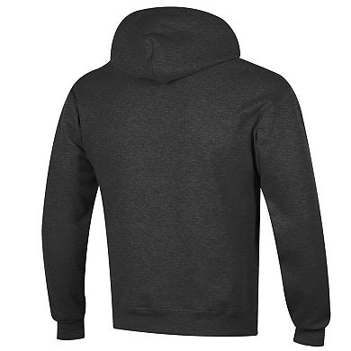Men's Champion Heather Charcoal West Virginia Mountaineers Arched Logo Fleece Pullover Hoodie