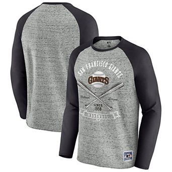 Men's Darius Rucker Collection by Fanatics Heather Gray San Francisco Giants Raw Edge Raglan Long Sleeve Baseball T-Shirt