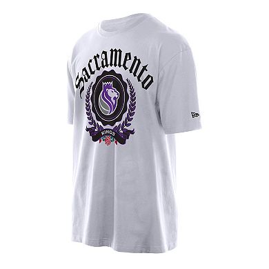 Men's New Era White Sacramento Kings Throwback Prep Oversized T-Shirt