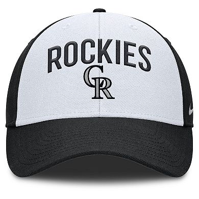 Men's Nike White/Black Colorado Rockies Club Performance Adjustable Hat