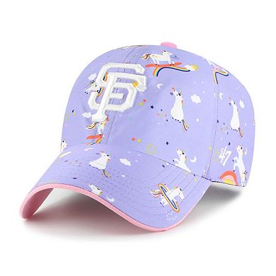 Girls Youth '47 Lavender San Francisco Giants Unicorn Clean Up Adjustable Hat