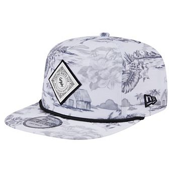 Men's New Era White Chicago White Sox Printed Island Golfer Snapback Hat