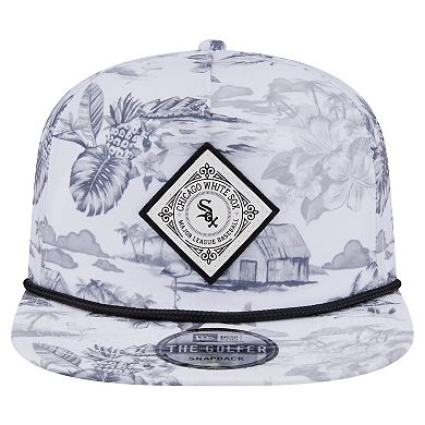 Men's New Era White Chicago White Sox Printed Island Golfer Snapback Hat