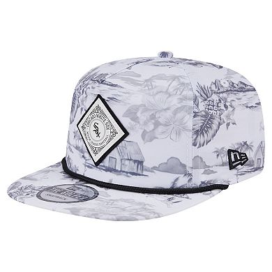 Men's New Era White Chicago White Sox Printed Island Golfer Snapback Hat
