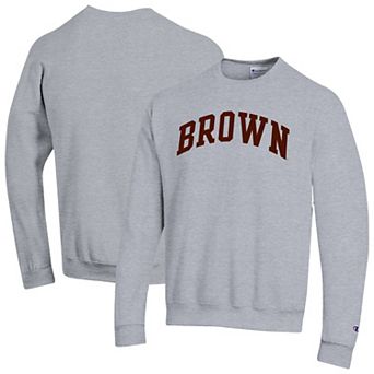 Men's Champion Heather Gray Brown Bears Basic Arch Fleece Pullover Sweatshirt
