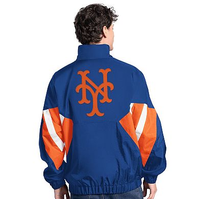 Men's Starter Royal New York Mets Cooperstown Chief Half-Zip Pullover