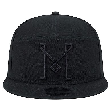 Men's New Era Black Inter Miami CF Canvas 9FIFTY Snapback Hat