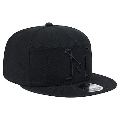 Men's New Era Black Inter Miami CF Canvas 9FIFTY Snapback Hat