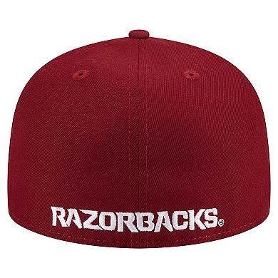 Men's New Era Cardinal Arkansas Razorbacks 59FIFTY Fitted Hat