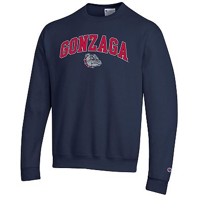 Men's Champion Navy Gonzaga Bulldogs Arch Over Logo Pullover Sweatshirt